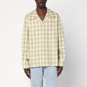 SEFR Ignacio Plaid Camp Collar Shirt Men Beige Shirts